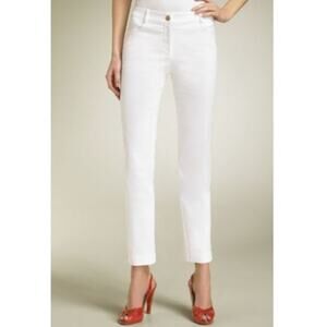 SoCa ST JOHN White Zipper Detail Ankle Straight Leg Jeans 14